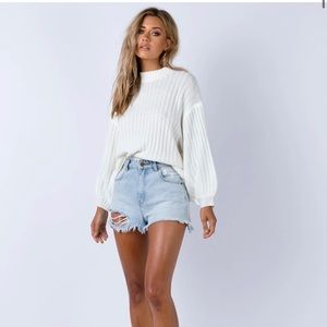 NWOT Polly Princess White Mock neck Sweater